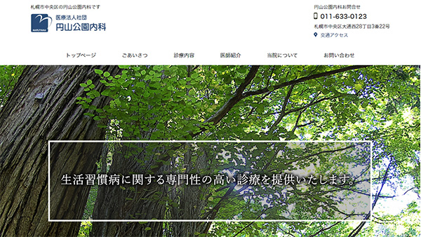円山公園内科様のホームページ制作事例